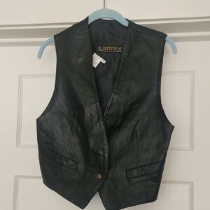 Black Leather Vest Size S